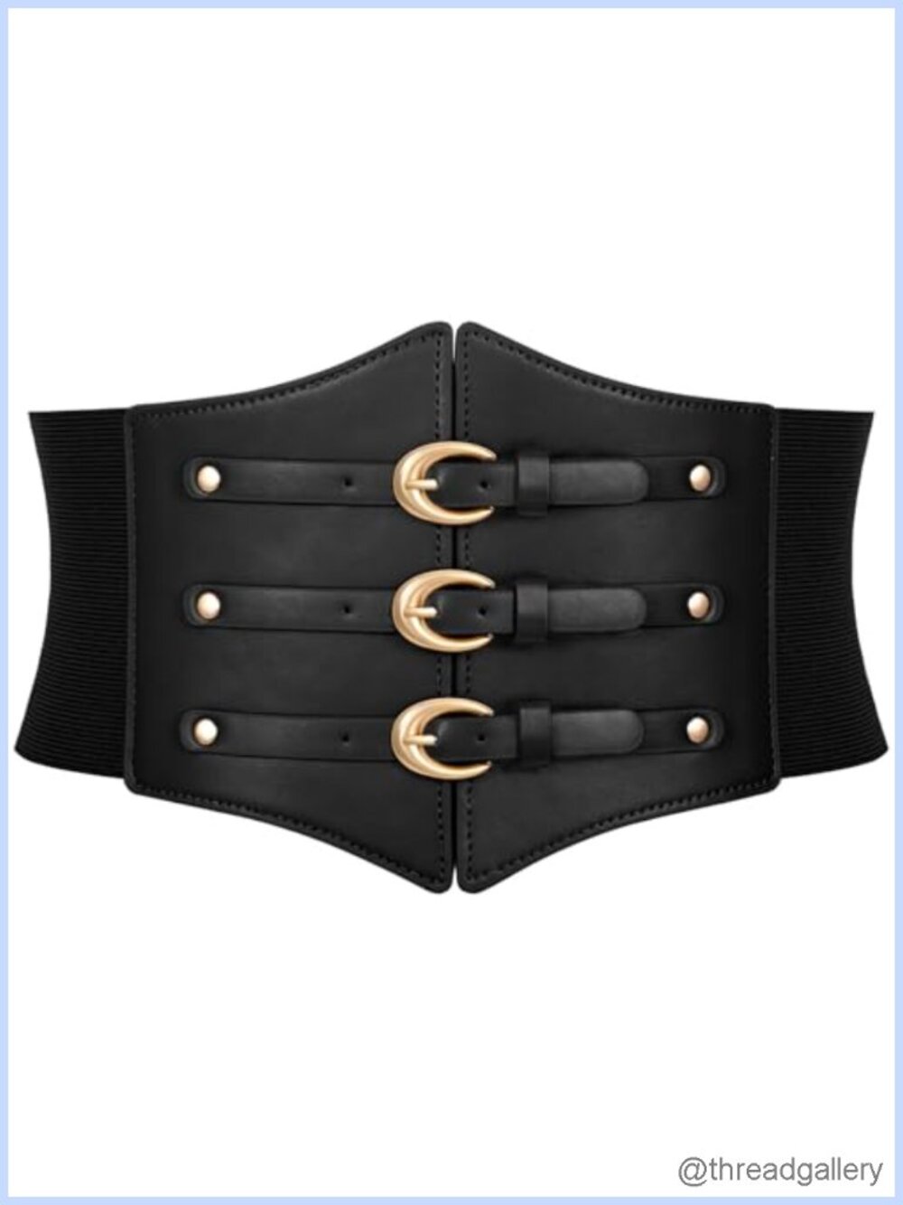Wide Elastic Corset Belt Faux Leather Waist Belt for Cosplay Halloween